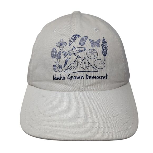 Idaho Grown Democrat Slideback Hat Cream One Size Adjustable 6 Panel Unionwear - Picture 1 of 8